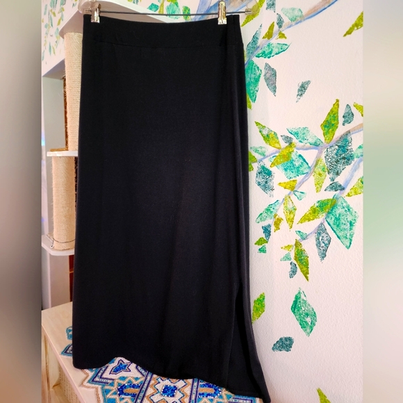 Talbots Midi/Maxi Black Cotton Stretch Skirt SP - Picture 1 of 6